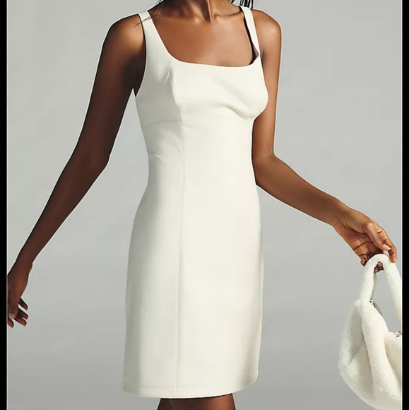 Anthropologie Dresses & Skirts - NWT Maeve By Anthropologie Dress Faux Leather Square Neck 2/XS Mini Pleather